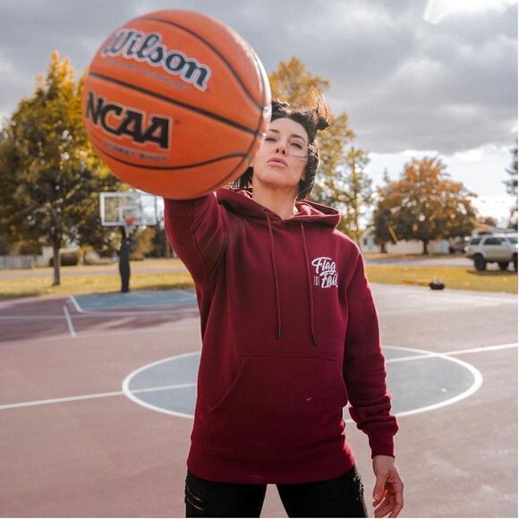 Flag Nor Fail NWT Pullover Fleece 'Base Hoodie' in 'Copper' Brown Size Small - Picture 9 of 13